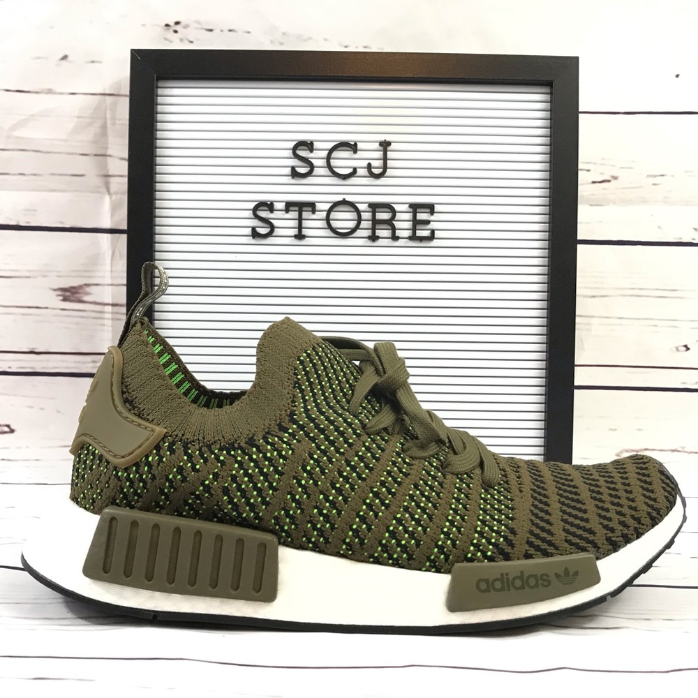 Adidas New Men's NMD R1 Trace Olive Black Size 9.5